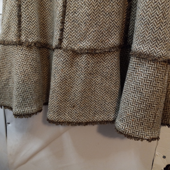 Ann Taylor Loft A-line 45 % Wool 55% Silk Tweed Acetate Lining 12 Brown Skirt - Picture 15 of 16